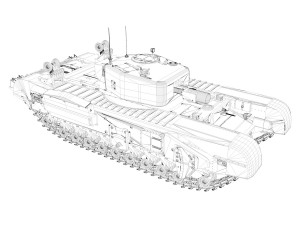 churchill mk iv avre - cheetah Model 3D