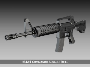 colt m4 commando assault rifle 3D Model