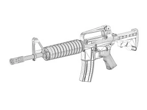colt m4 commando assault rifle 3D Model