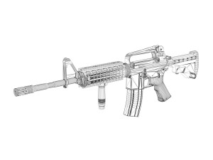 colt m4a1 carbine ris assault rifle Model 3D
