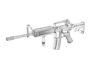 colt m4a1 carbine ris assault rifle 3D Model