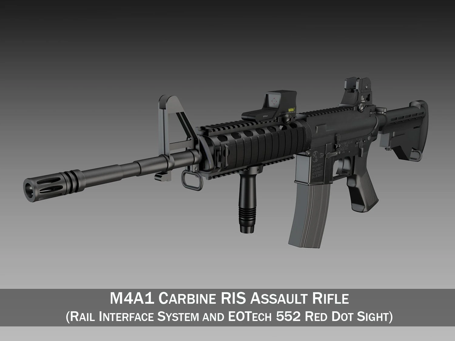 colt m4a1 sopmod eotech 552 Modello 3D .c4d .max .obj .3ds .fbx .stl .blend