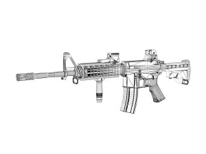 colt m4a1 sopmod eotech 552 Modello 3D