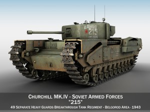churchill mk iv - 215 - soviet army 3D Model