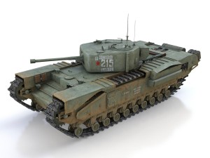 churchill mk iv - 215 - soviet army Model 3D