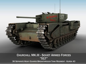 churchill mk iii - 517 - soviet army 3D Model