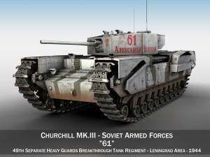 churchill mk iii - 61 - soviet army 3D Model