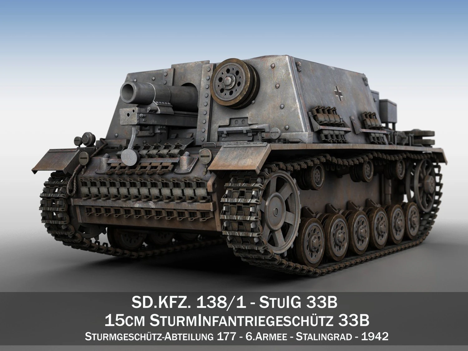stuig 33b - self-propelled heavy infantry - 6 3D Model .c4d .max .obj .3ds .fbx .stl .blend