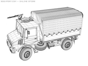 mercedes benz unimog u1300 isaf 3D Model
