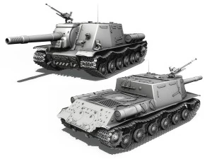 isu152 soviet heavy selfpropelled 3D Model