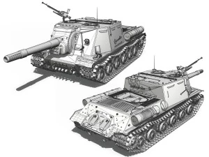 isu152 soviet heavy selfpropelled 3D Model