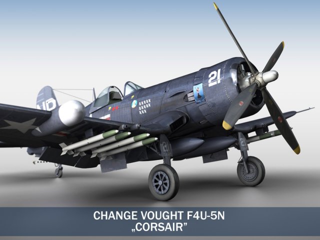 change vought f4u5n corsair 3D Модель .c4d .max .obj .3ds .fbx .stl .blend 