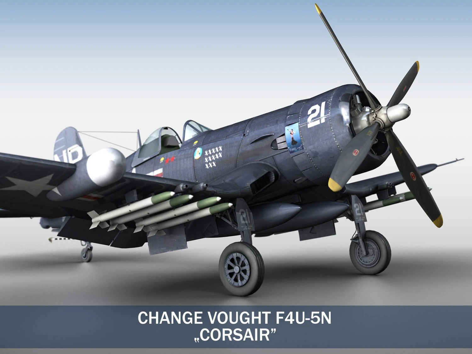 change vought f4u5n corsair 3D Model .c4d .max .obj .3ds .fbx .stl .blend 
