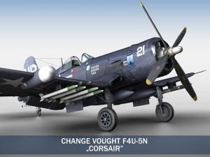 change vought f4u5n corsair 3D मॉडल
