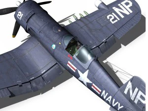 change vought f4u5n corsair 3D Model