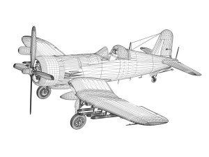 change vought f4u5n corsair 3D Model