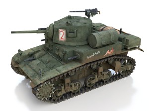 m3a1 light tank stuart - blood and guts Modelo 3D