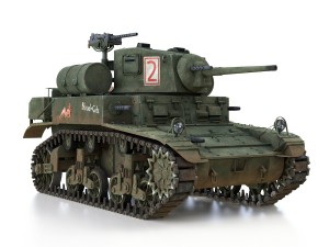 m3a1 light tank stuart - blood and guts Modelo 3D