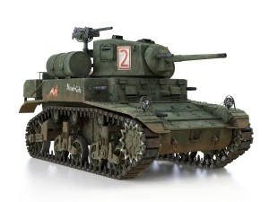 m3a1 light tank stuart - blood and guts 3D Model