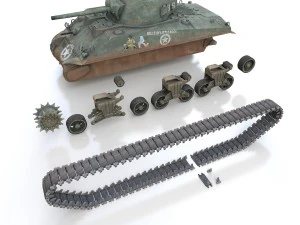 m4 sherman - belle of little rock 3D Model