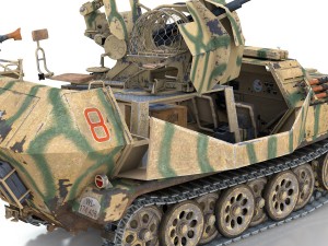 sdkfz 251 ausf c - hanomag aa- vehicle - 8 3D Model