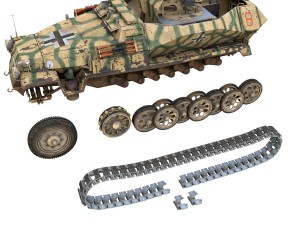 sdkfz 251 ausf c - hanomag aa- vehicle - 8 3D Model
