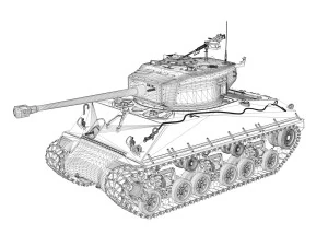 m4a3e8 sherman - jgsdf - 3318 3D Model