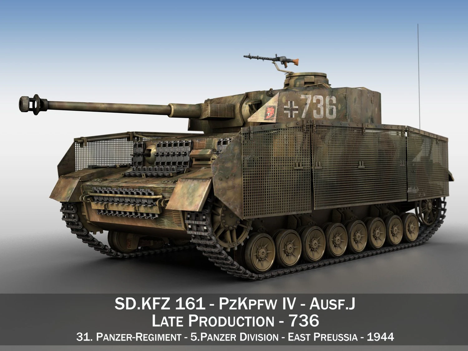 pzkpfw iv - panzer 4 - ausfj - 736 3D Model .c4d .max .obj .3ds .fbx .stl .blend 