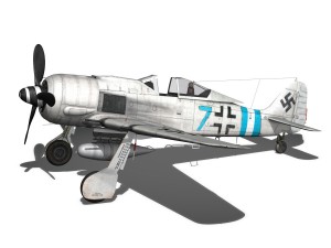 focke wulf - fw190 a9 - blue 7 Modelo 3D