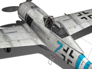 focke wulf - fw190 a9 - blue 7 Modelo 3D