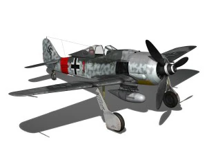 focke wulf - fw190 a8 - rauhbautz vii - red1 3D Model