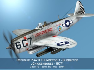 republic p-47d thunderbolt - chickenbones 3D Model