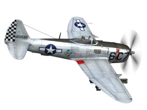 republic p-47d thunderbolt - chickenbones 3D Model