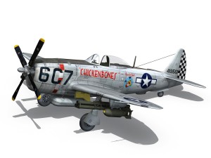 republic p-47d thunderbolt - chickenbones 3D Model