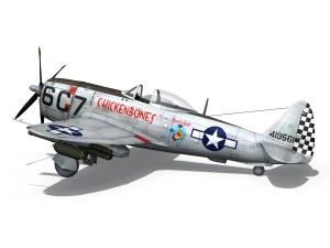 republic p-47d thunderbolt - chickenbones 3D Model