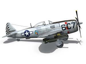 republic p-47d thunderbolt - chickenbones 3D Model