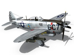 republic p-47d thunderbolt - chickenbones 3D Model