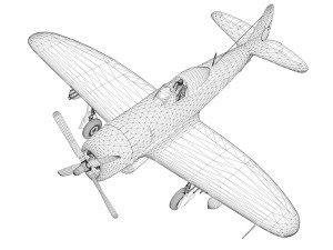 republic p-47d thunderbolt - chickenbones 3D Model