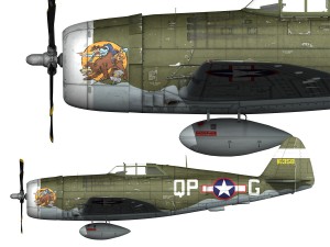 republic p-47c thunderbolt - california or bust - qp-g 3Dモデル