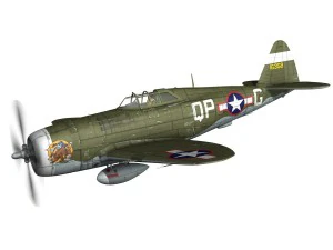 republic p-47c thunderbolt - california or bust - qp-g 3D Model