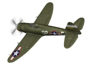 republic p-47c thunderbolt - california or bust - qp-g 3D Model
