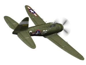 republic p-47c thunderbolt - california or bust - qp-g 3D Model
