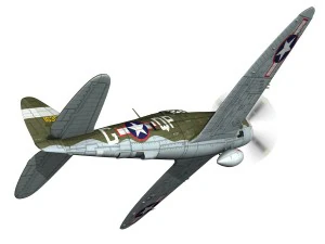 republic p-47c thunderbolt - california or bust - qp-g 3D Model