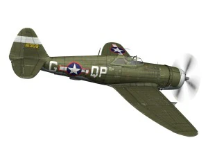 republic p-47c thunderbolt - california or bust - qp-g 3D Model