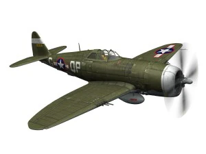 republic p-47c thunderbolt - california or bust - qp-g 3D Model