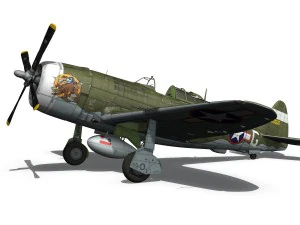 republic p-47c thunderbolt - california or bust - qp-g 3D Model