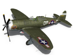 republic p-47c thunderbolt - california or bust - qp-g 3Dモデル