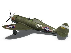 republic p-47c thunderbolt - california or bust - qp-g 3D Model