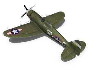 republic p-47c thunderbolt - california or bust - qp-g 3D Model