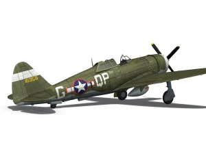 republic p-47c thunderbolt - california or bust - qp-g 3D Model